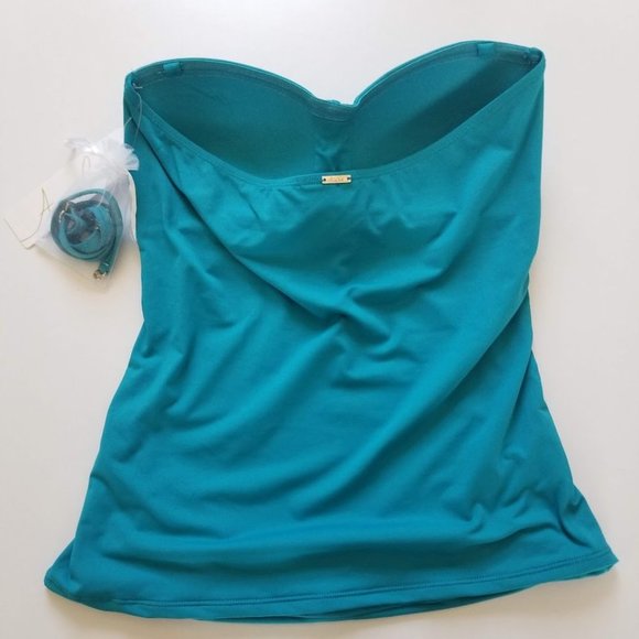 Anne Cole Signature Twist Front Shirred Bandeukini Swim Top Size Small - Picture 6 of 9